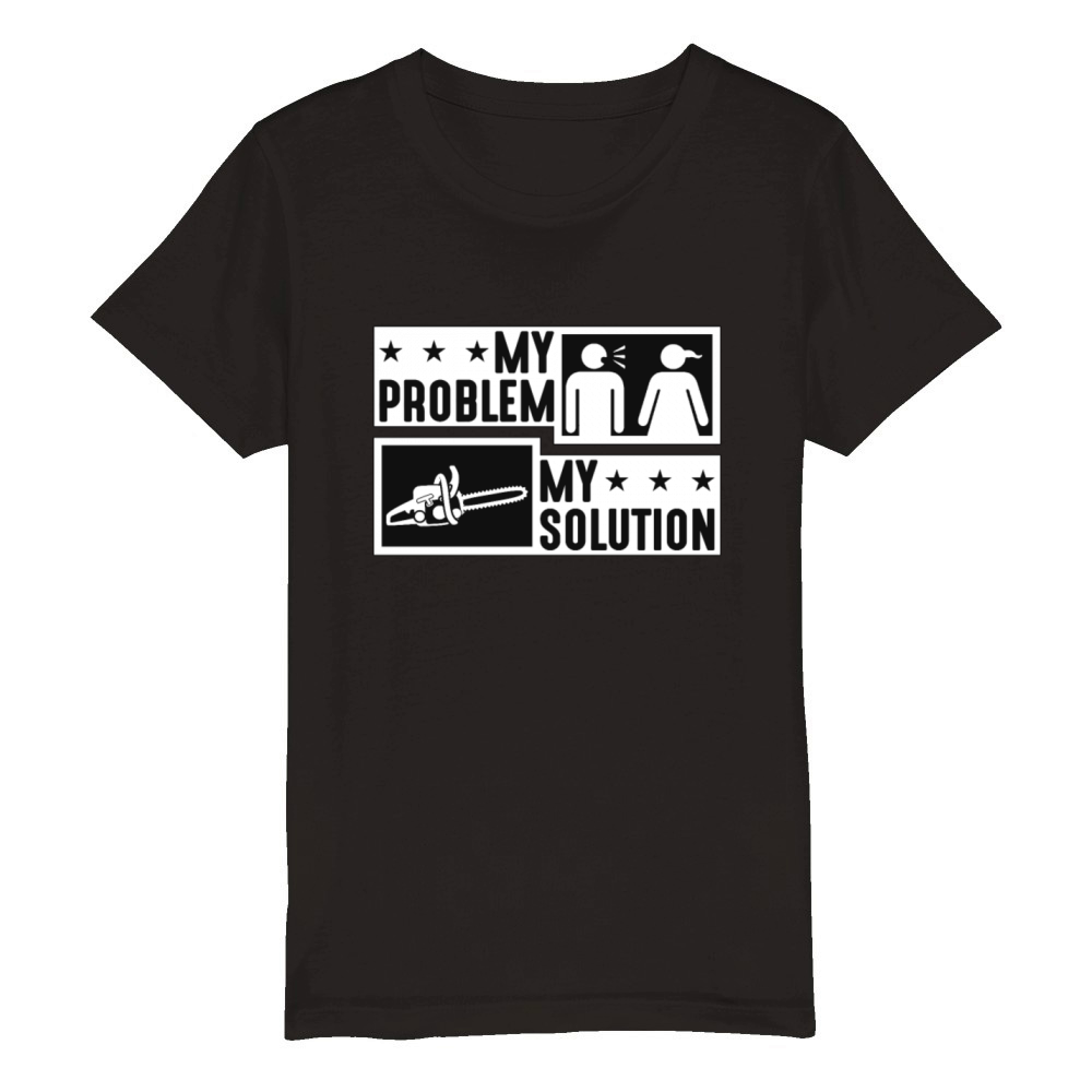 Logging My Problem My Pictogram Mom Dad Arborist Organic Kids Crewneck T-shirt