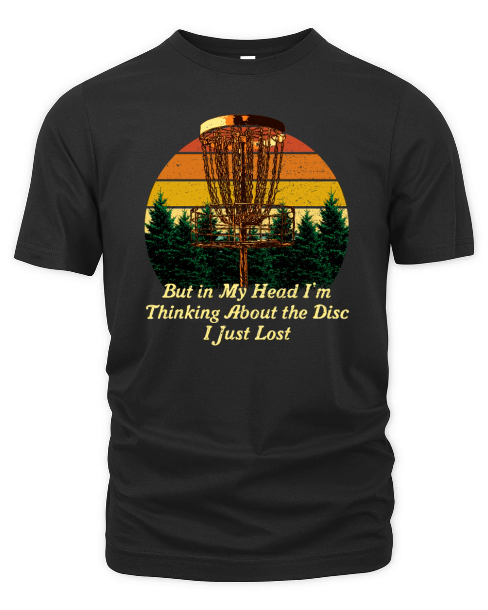 Thinking About the Disc I Lost Disc Golf Funny Gol Organic Unisex T-shirt