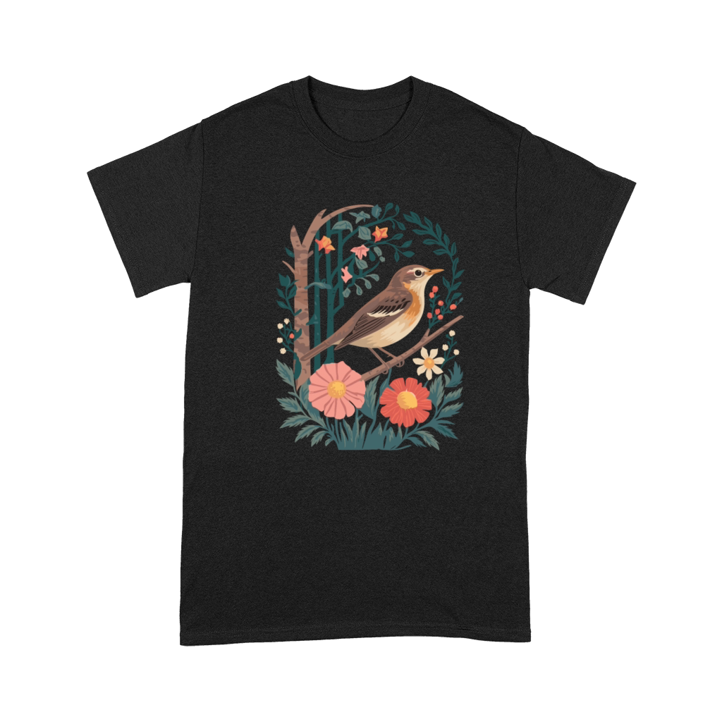 Cottagecore Bird and Floral Harmony Premium T-shirt