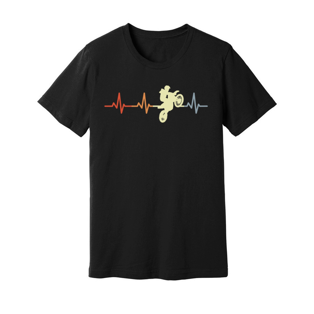 Motocross Rider Heart Rate Vintage Unisex Jersey Tee