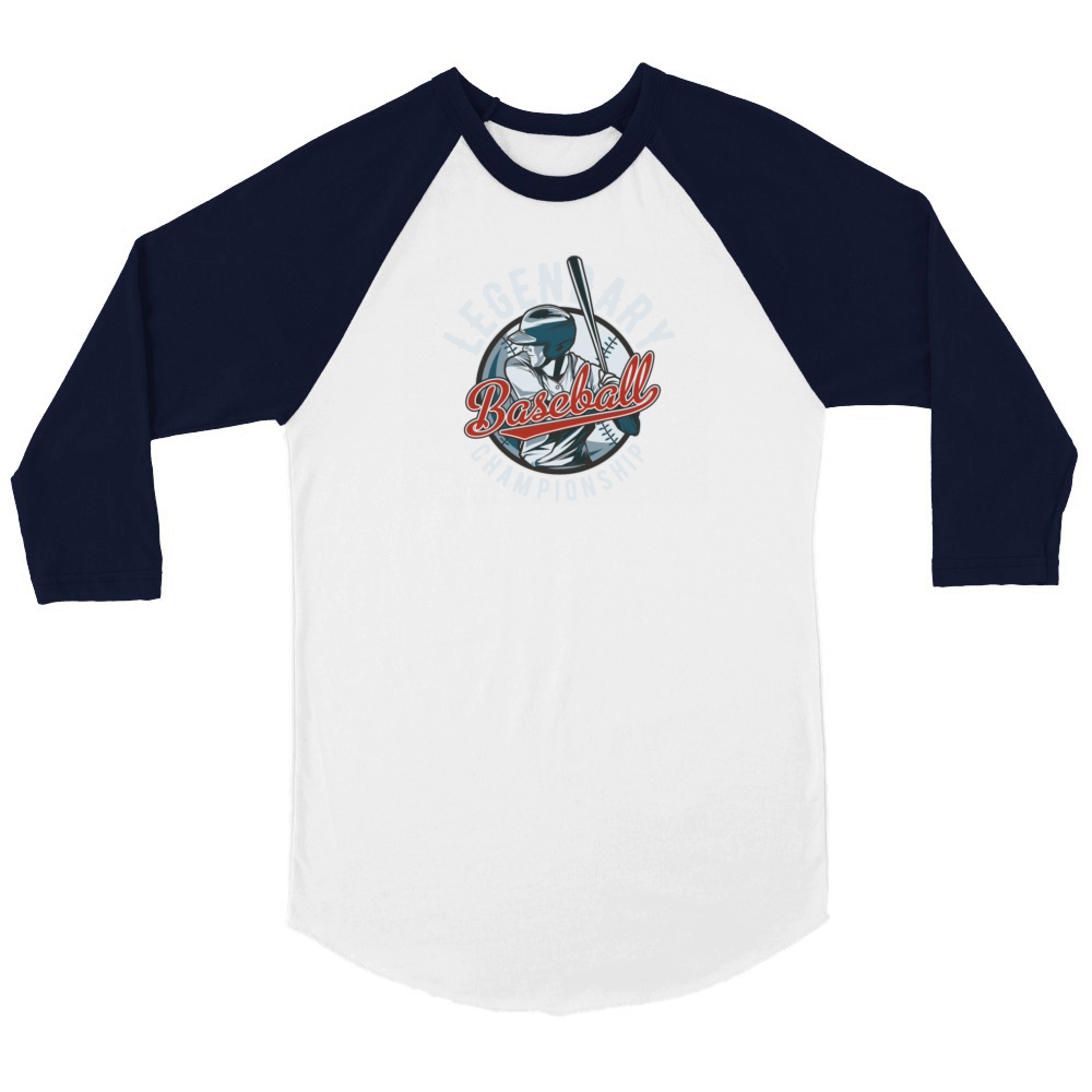 Legendary Baseball Championship logo Unisex ¾ sleeve Raglan T-shirt
