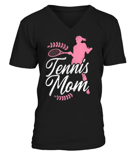Funny Tennis Player Racket Mom V-Neck T-shirt