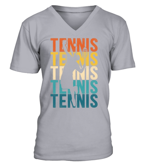 Funny Tennis Player Racket Retro V-Neck T-shirt