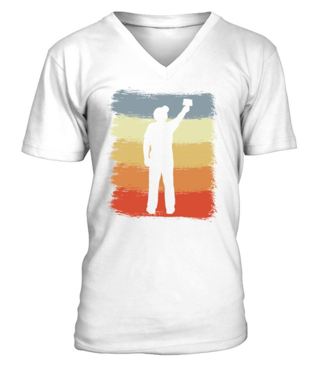 Vintage Painter Guy Drawing V-Neck T-shirt