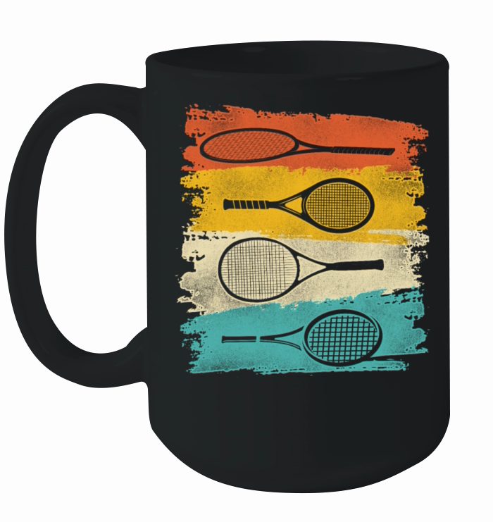 Funny Tennis Player Racket Retro Ceramic Mug