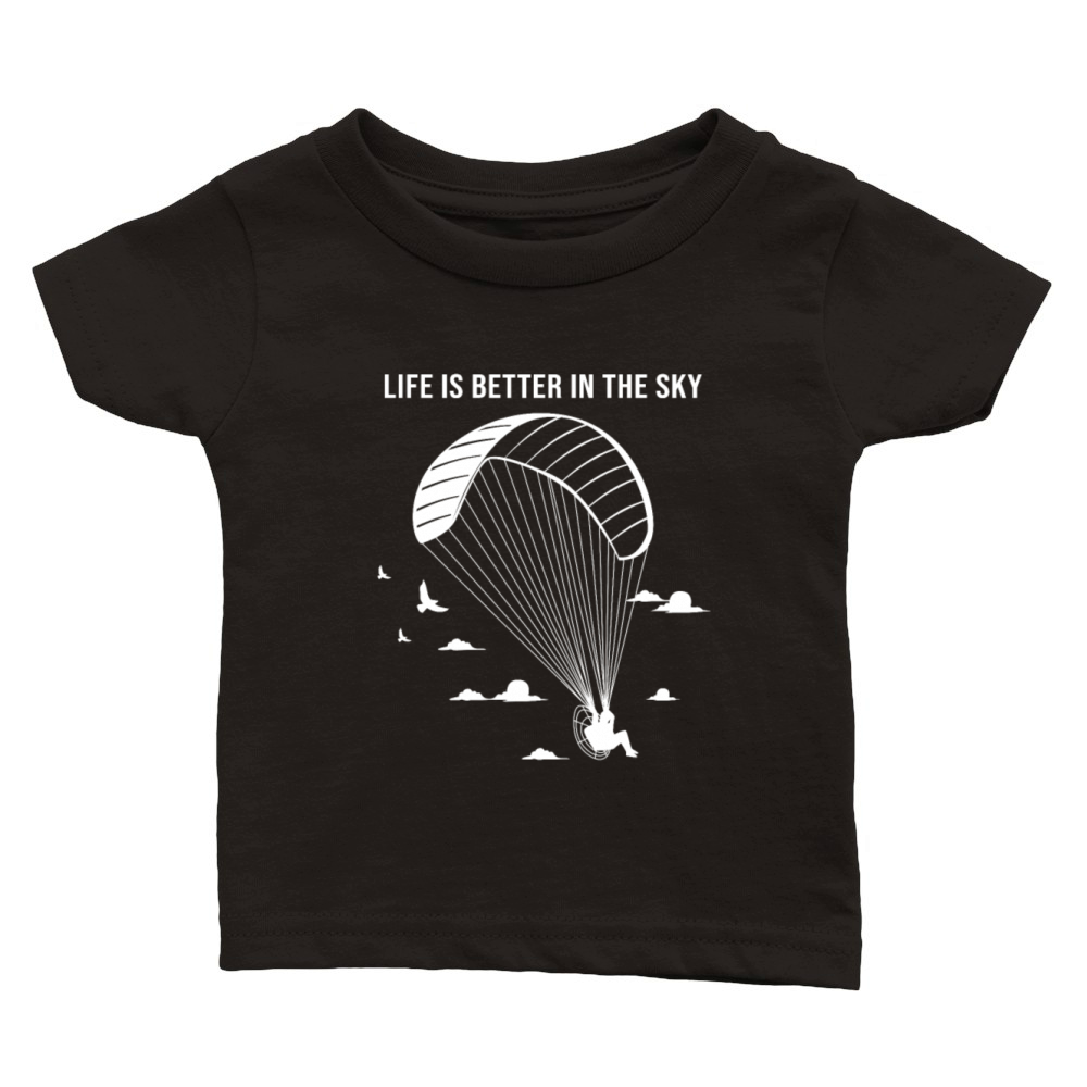 Life Is Better In The Sky Vintage Paragliding Classic Baby Crewneck T-shirt