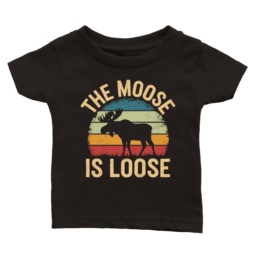 Retro Vintage Moose Nature Lover The Moose Loose Classic Baby Crewneck T-shirt