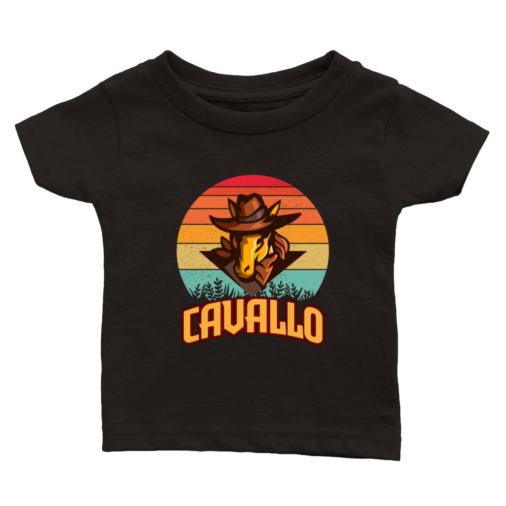Western Retro Design - Cavallo Classic Baby Crewneck T-shirt