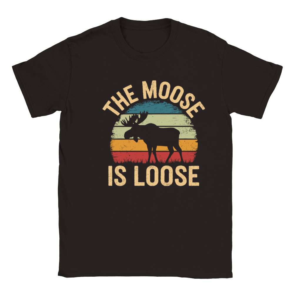 Retro Vintage Moose Nature Lover The Moose Loose Classic Kids Crewneck T-shirt