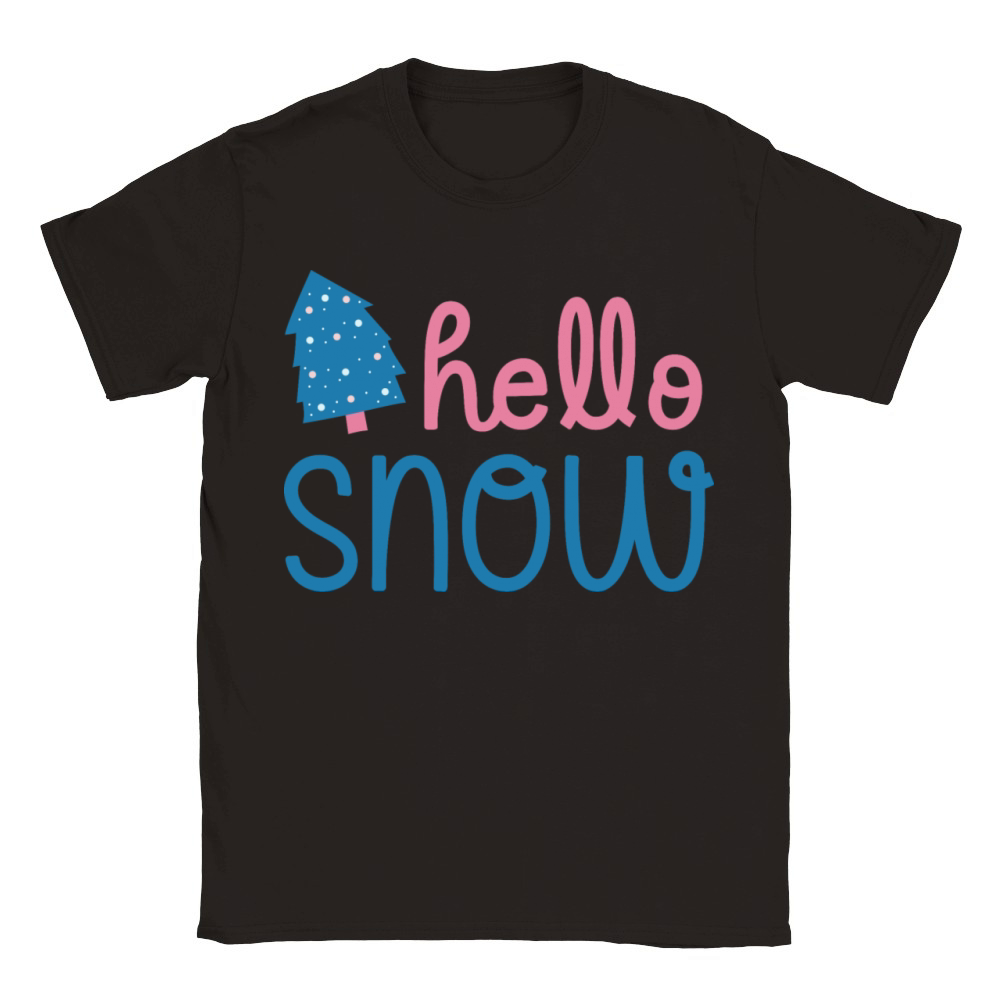 Winter Season Blue and Pink Classic Kids Crewneck T-shirt