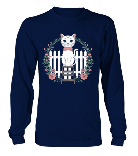 Cottagecore Cat with Floral Wreath Charm Long sleeved Unisex