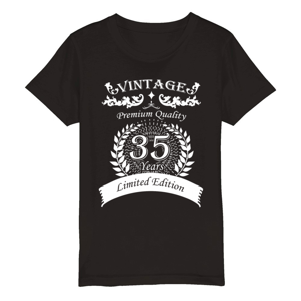 Vintage 35th Birthday Edition Organic Kids Crewneck T-shirt