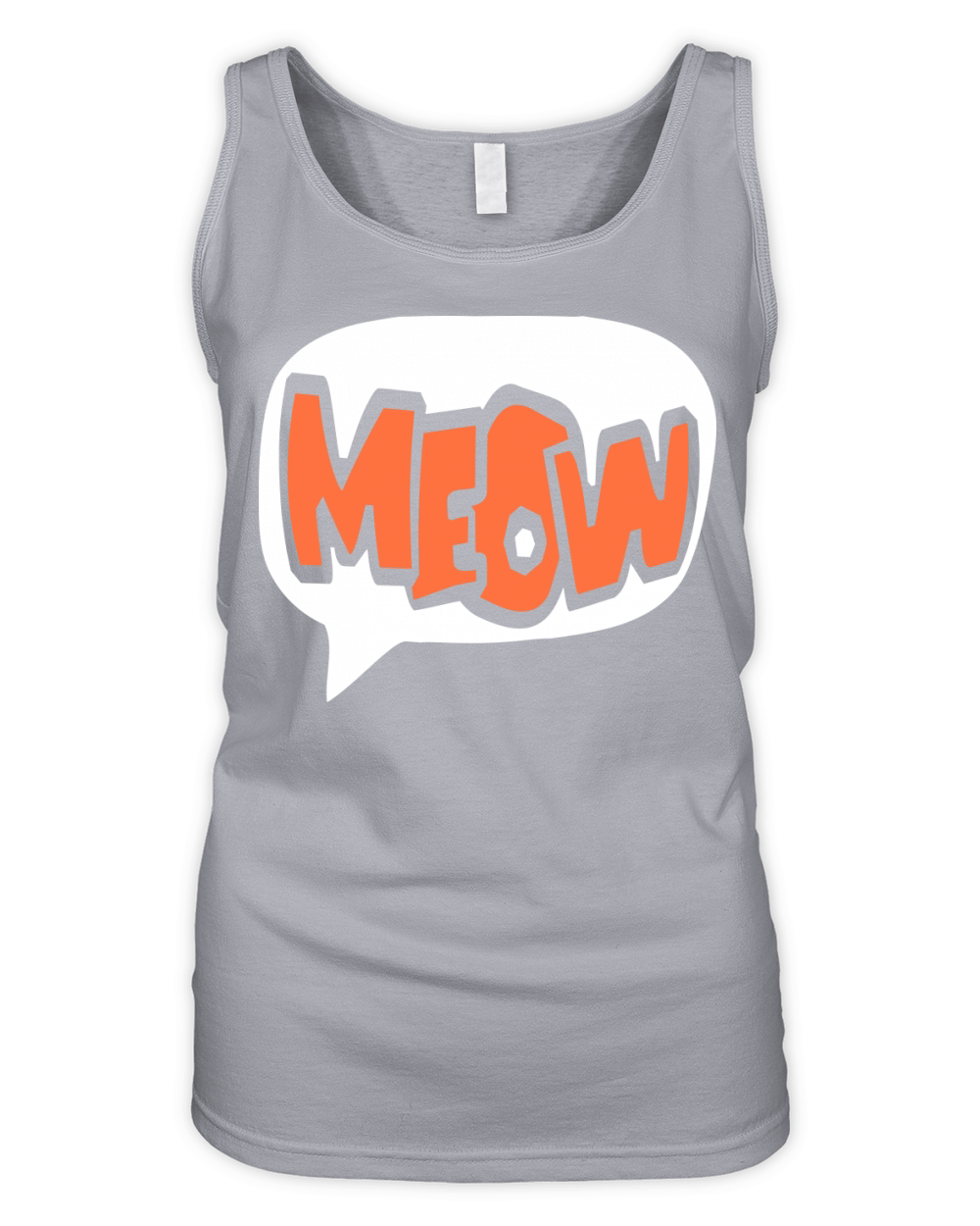 Meow Cat Speech Bubble Cartoon Text Quote Letters Organic Women's Tank Top