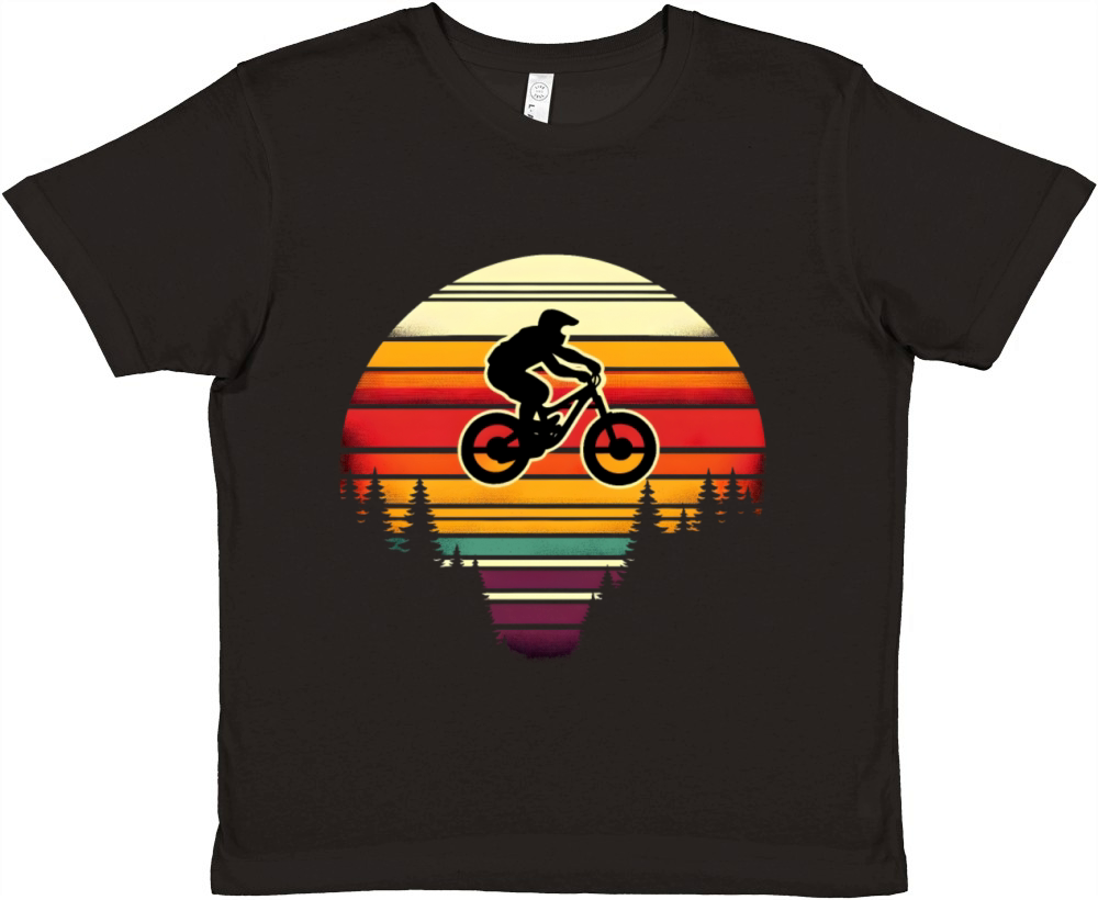 Biker vintage sunset Premium Kids Crewneck T-shirt