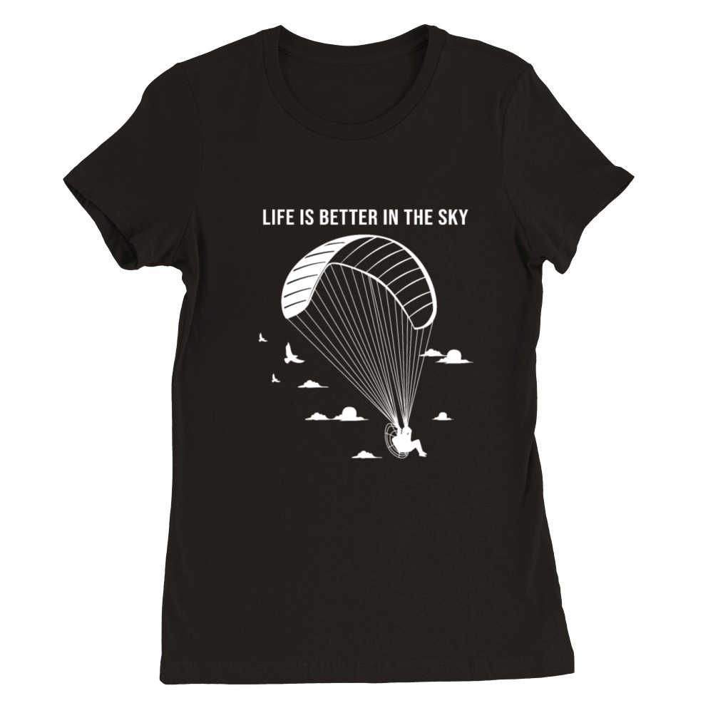 Life Is Better In The Sky Vintage Paragliding Premium Womens Crewneck T-shirt