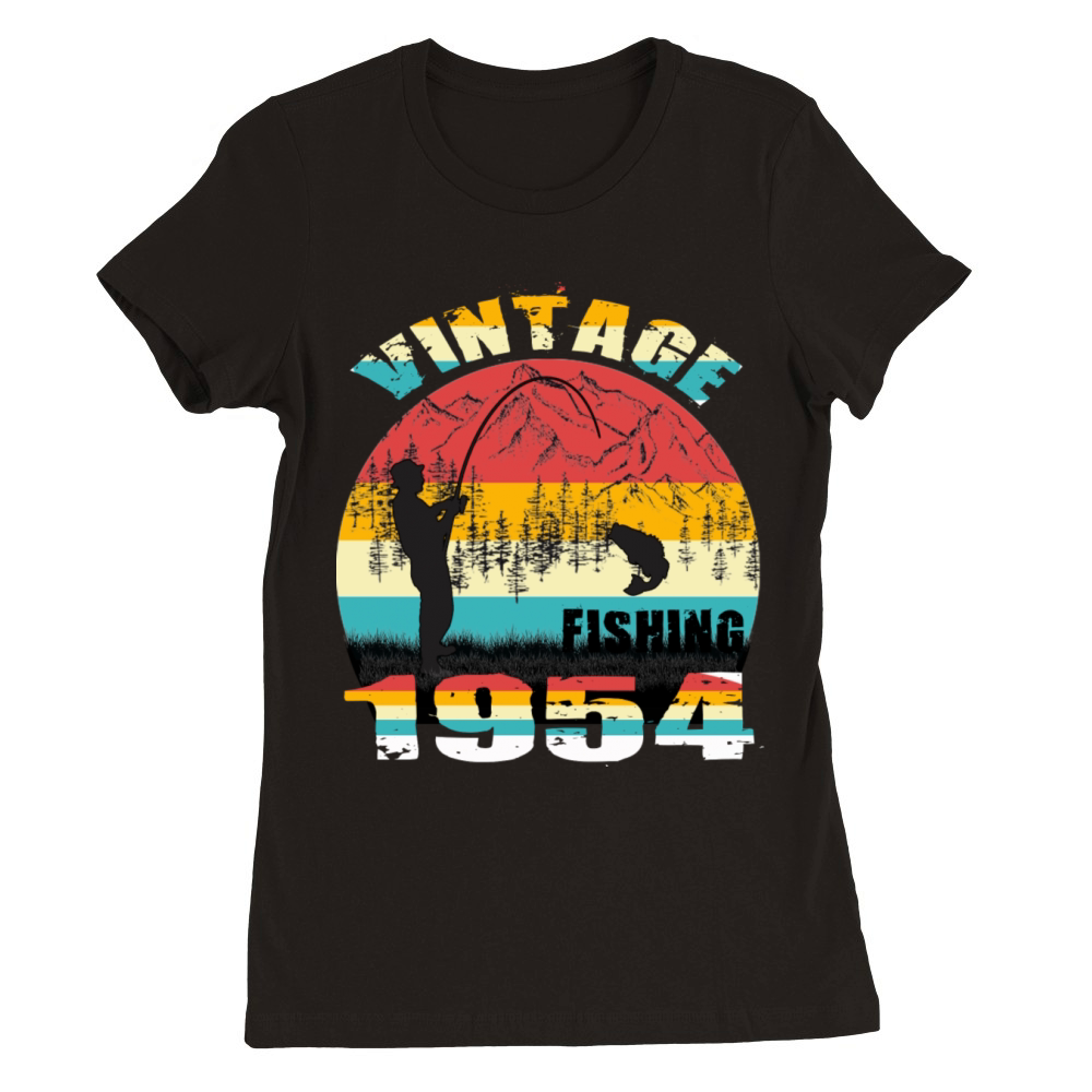 VINTAGE FISHING 1954 Premium Womens Crewneck T-shirt