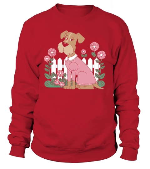 Cottagecore Dog in Pink Dress with Flowers Sweatshirt Unisex