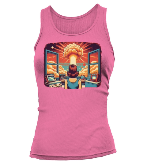 Atomic Era Woman Observing Explosion Tank top Woman