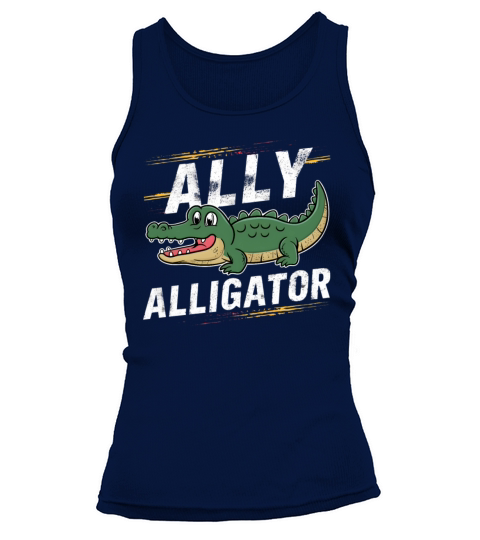 Funny Reptile Pride Month LGBT Ally Cute Alligator Tank top Woman