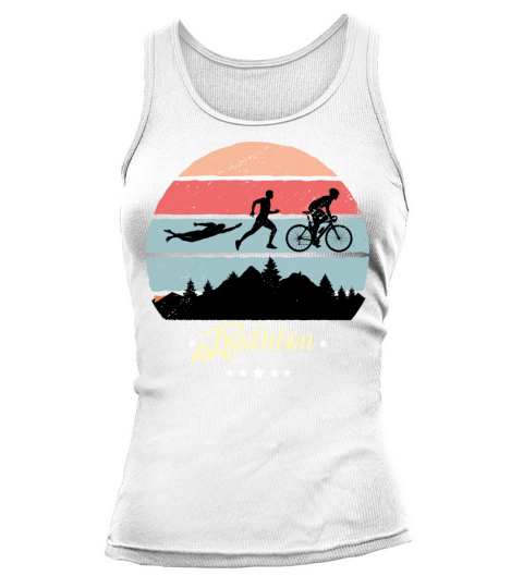 Triathlon Running Swimming Bike Vintage Retro Tank top Woman