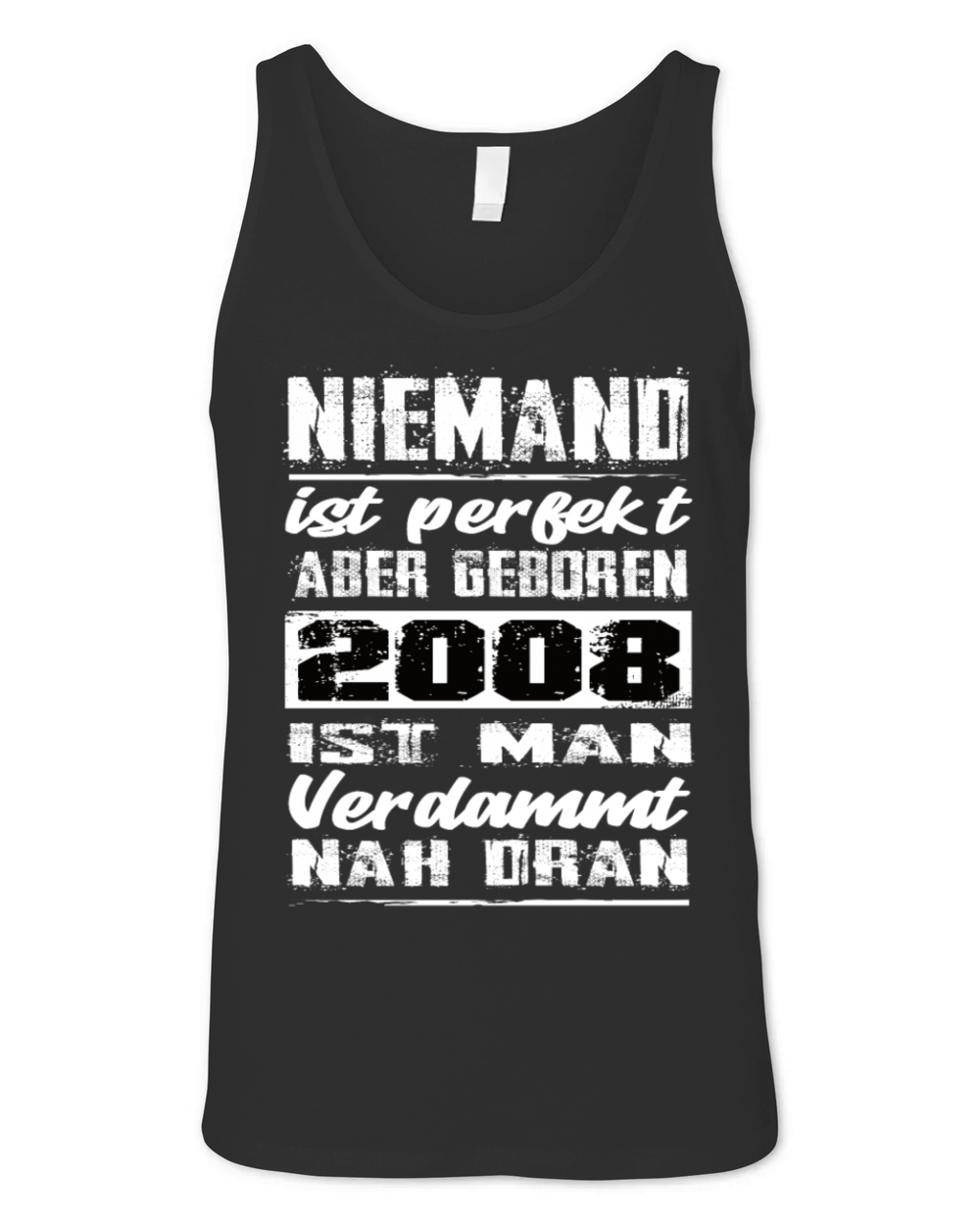 Nobody Is Perfect But Born 2008 Birthday Unisex Jersey Tank