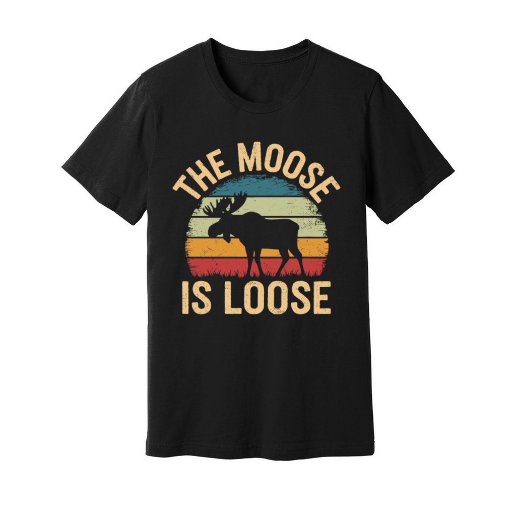 Retro Vintage Moose Nature Lover The Moose Loose Unisex Jersey Tee