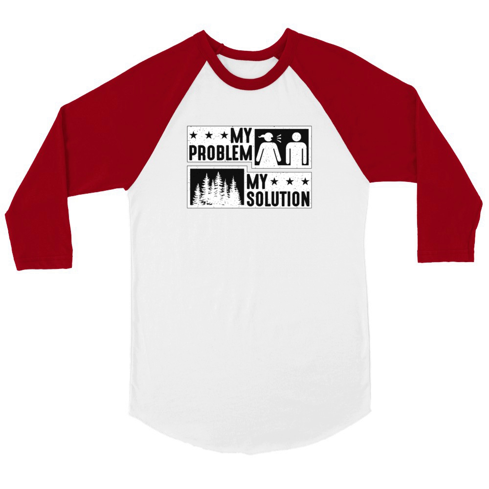 Tree Surgeon My Problem My Pictogram Dad Arborist Unisex ¾ sleeve Raglan T-shirt