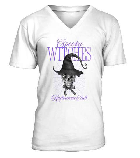 Vintage Spooky Witches Halloween Gift V-Neck T-shirt