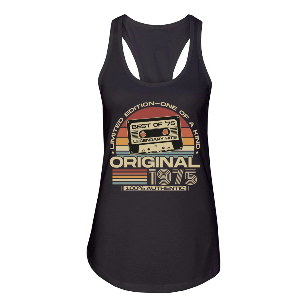 Original 1975 Vintage Retro 50th birthday Women's Racerback Tank