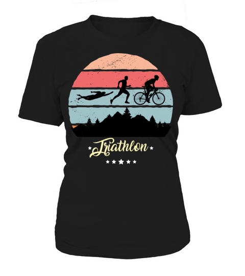 Triathlon Running Swimming Bike Vintage Retro Women's T-Shirt