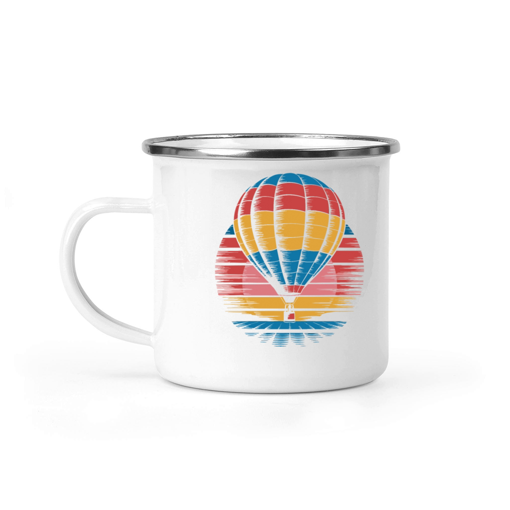 Hot Air Balloon Retro Sunset Vintage Adventure Camping Mug