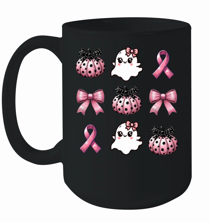 Breast Cancer Shirts Women Halloween In October Ceramic Mug