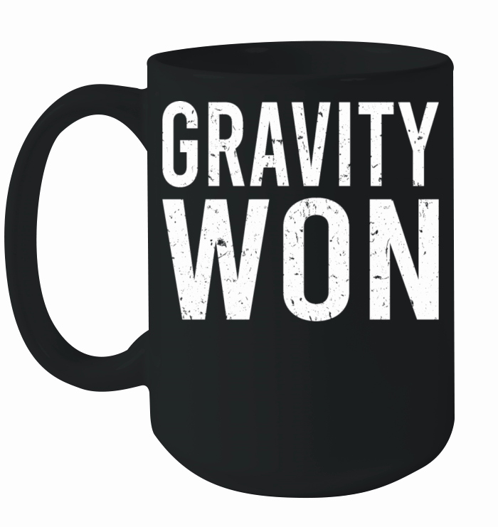 Vintage Gravity Won Funny Broken Arm Leg Bone Ceramic Mug