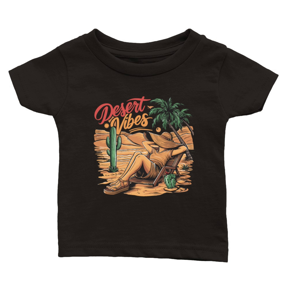 Sunset Desert Vibes Vacation Adventure for a Classic Baby Crewneck T-shirt