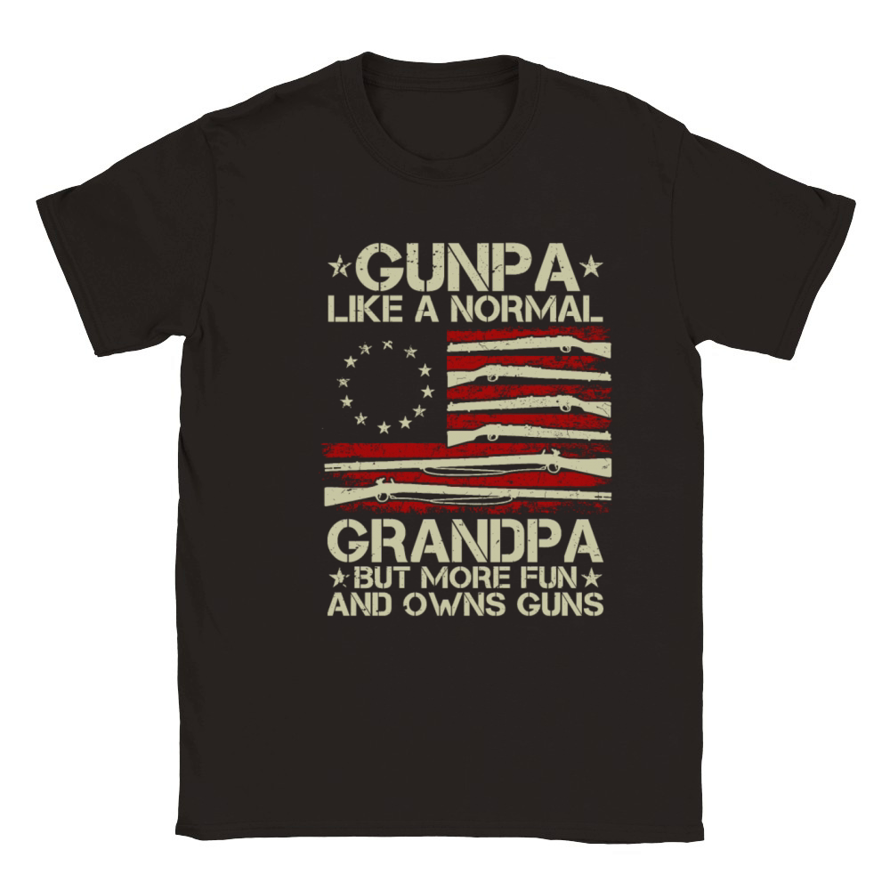 Gunpa Like A Normal Grandpa Fun And Owns Guns Classic Kids Crewneck T-shirt