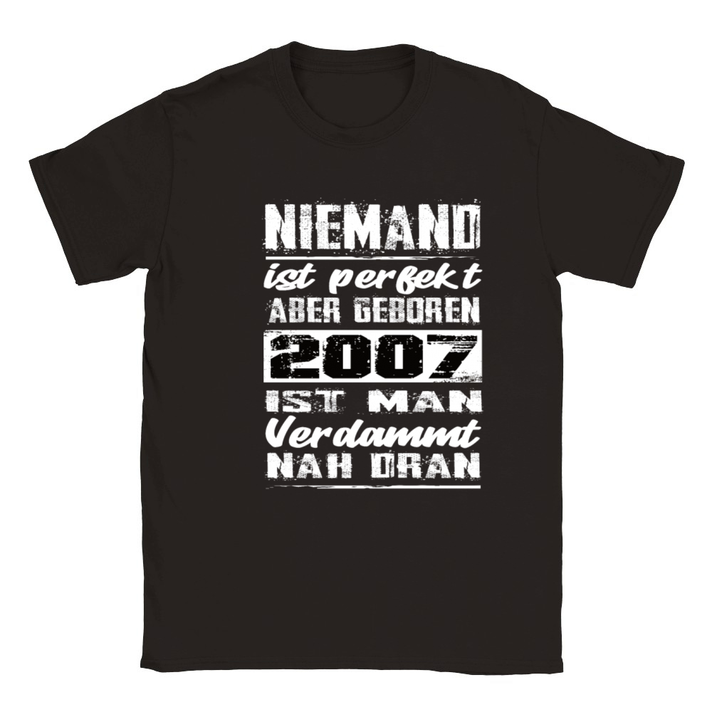 Nobody Is Perfect But Born 2007 Birthday Classic Kids Crewneck T-shirt