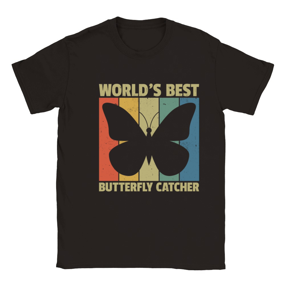 Worlds Best Butterfly Catcher Classic Kids Crewneck T-shirt