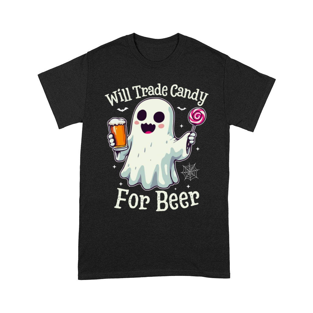 Will Trade Candy For Beer Funny Halloween Comfort T-shirt