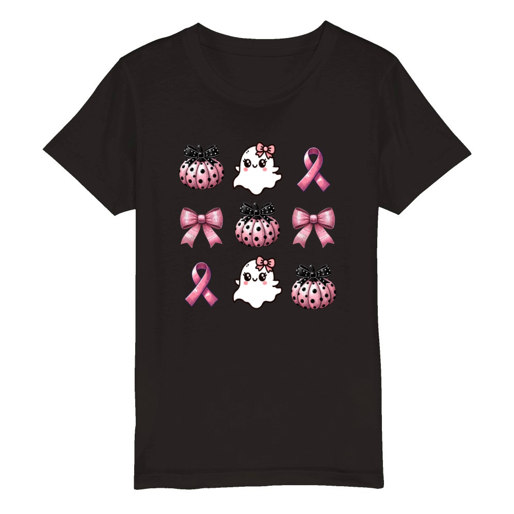 Breast Cancer Shirts Women Halloween In October Organic Kids Crewneck T-shirt