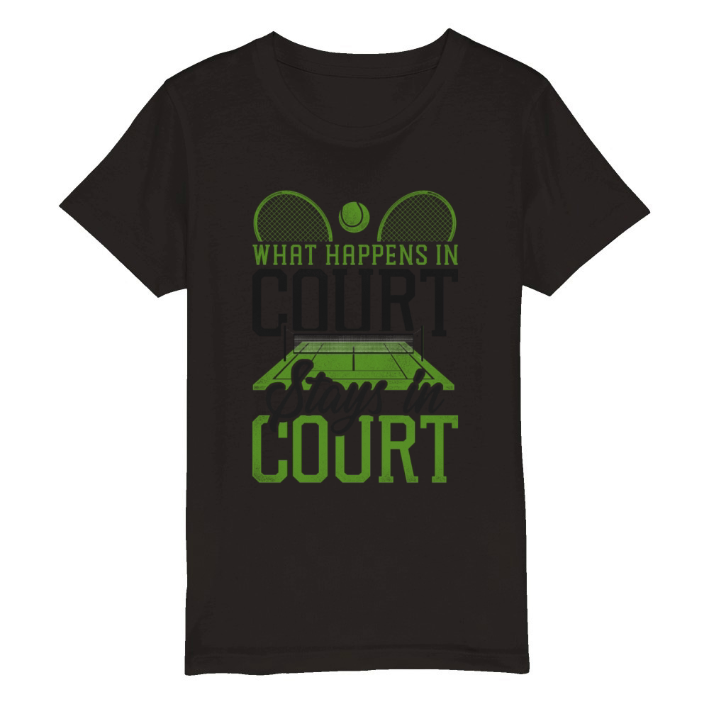 Funny Tennis Player Racket Tennis Organic Kids Crewneck T-shirt