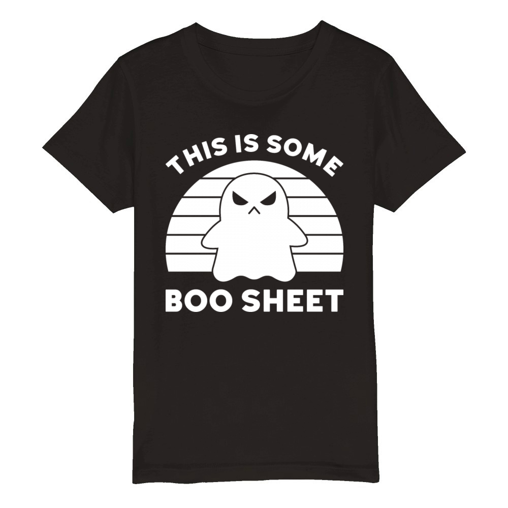 This Is Some Boo Sheet White Funny Halloween Organic Kids Crewneck T-shirt