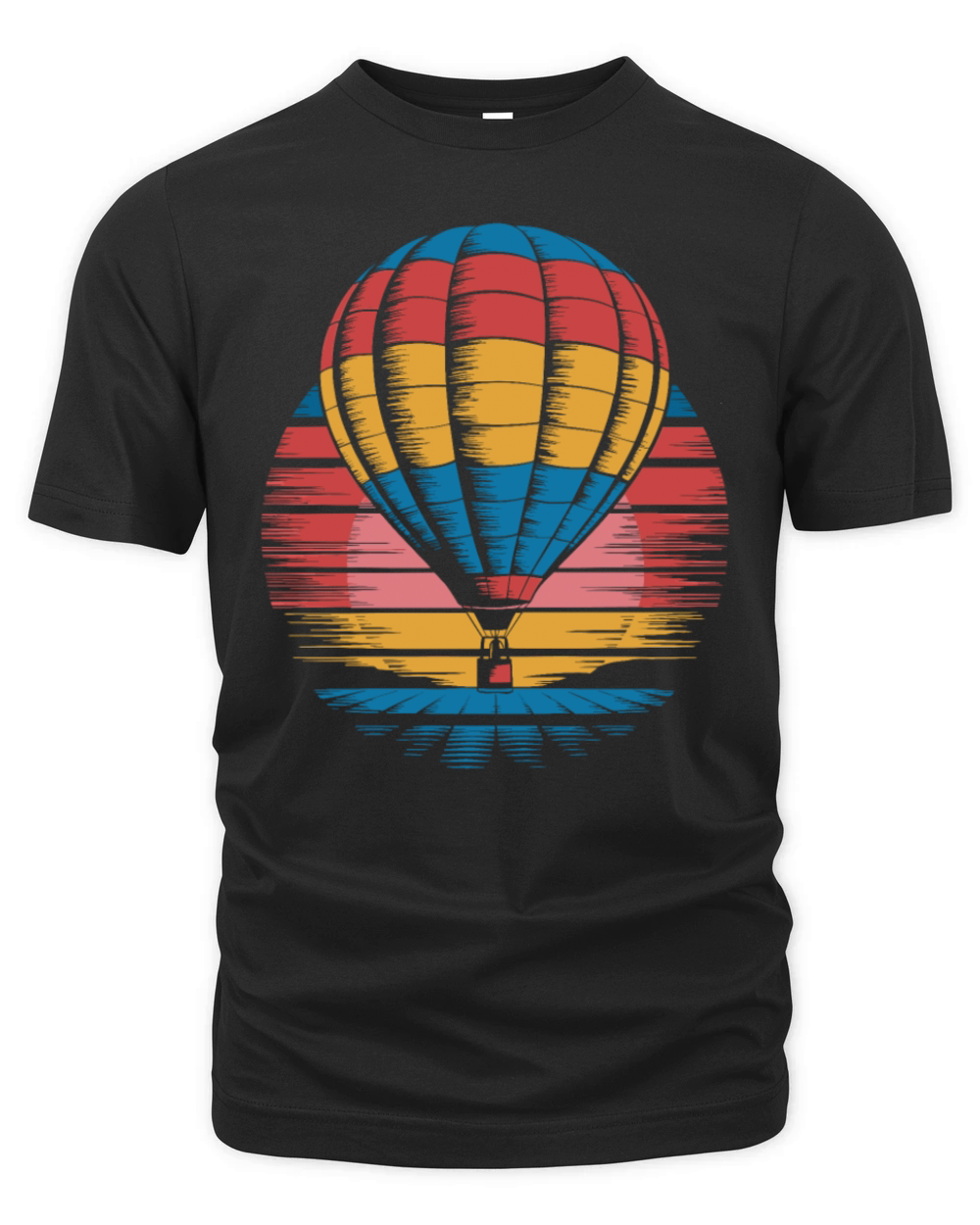 Hot Air Balloon Retro Sunset Vintage Adventure Organic Unisex T-shirt