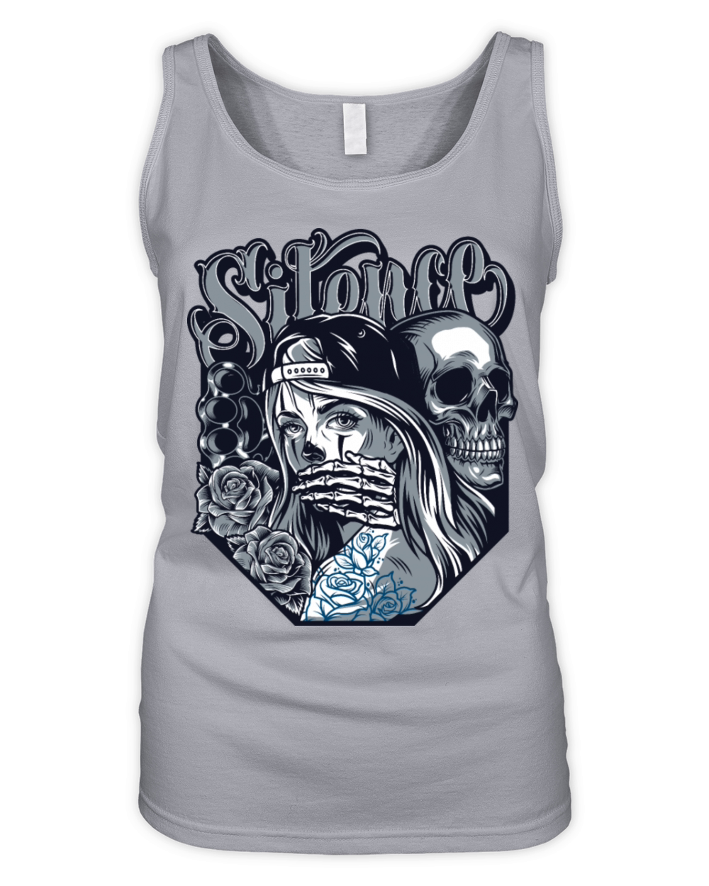 silence Chicano Vintage Design Organic Women's Tank Top