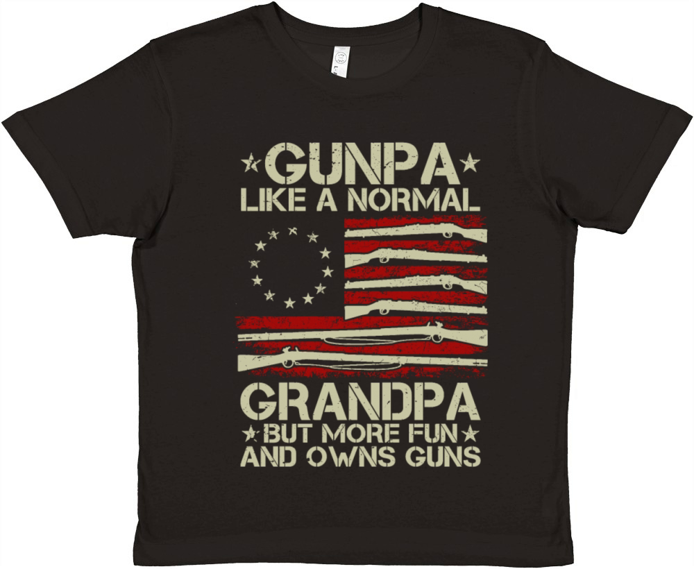 Gunpa Like A Normal Grandpa Fun And Owns Guns Premium Kids Crewneck T-shirt
