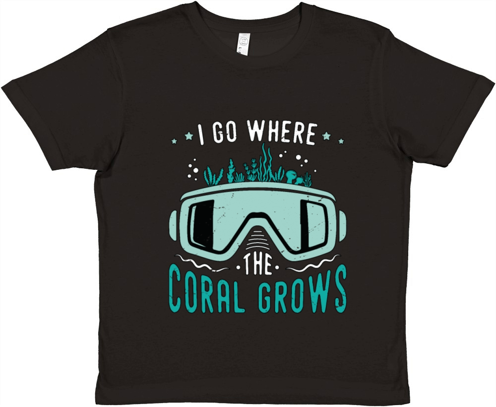 Snorkeling I Go Where The Coral Marine Biologist Premium Kids Crewneck T-shirt