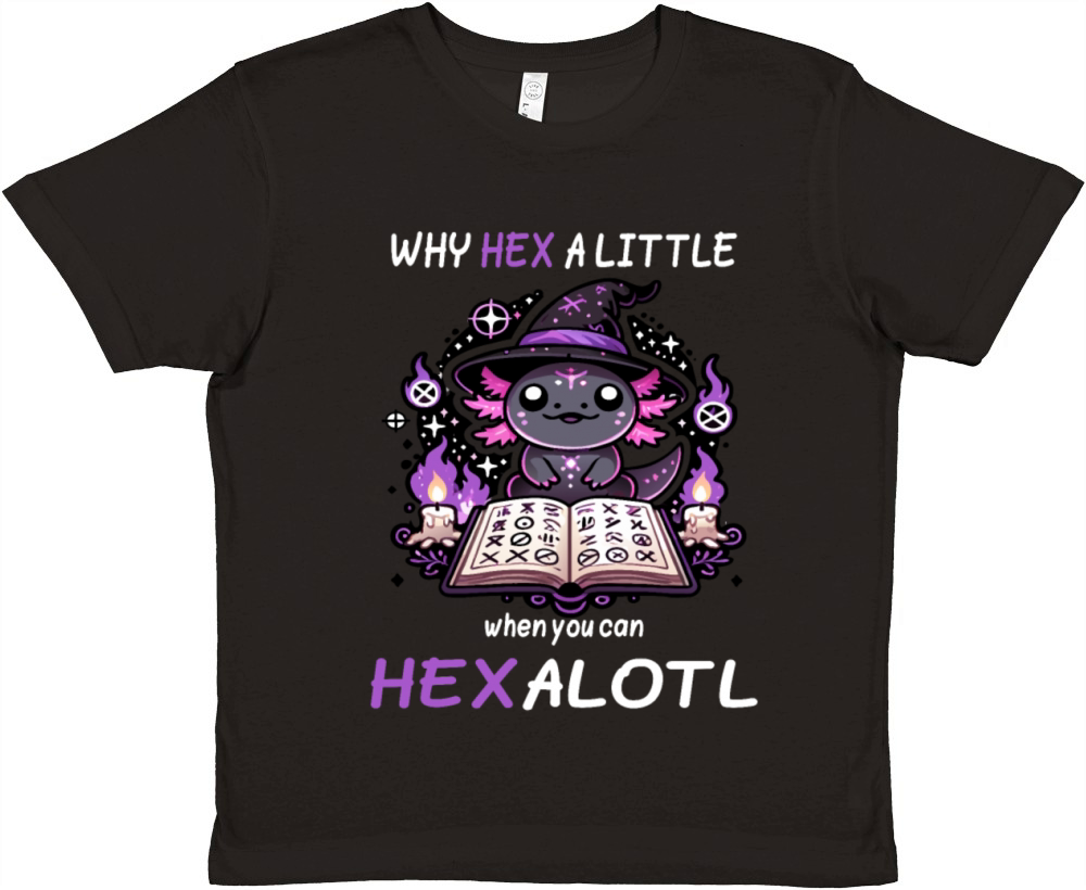 Why Hex a Little When You Can Hex Alotl Funny Premium Kids Crewneck T-shirt