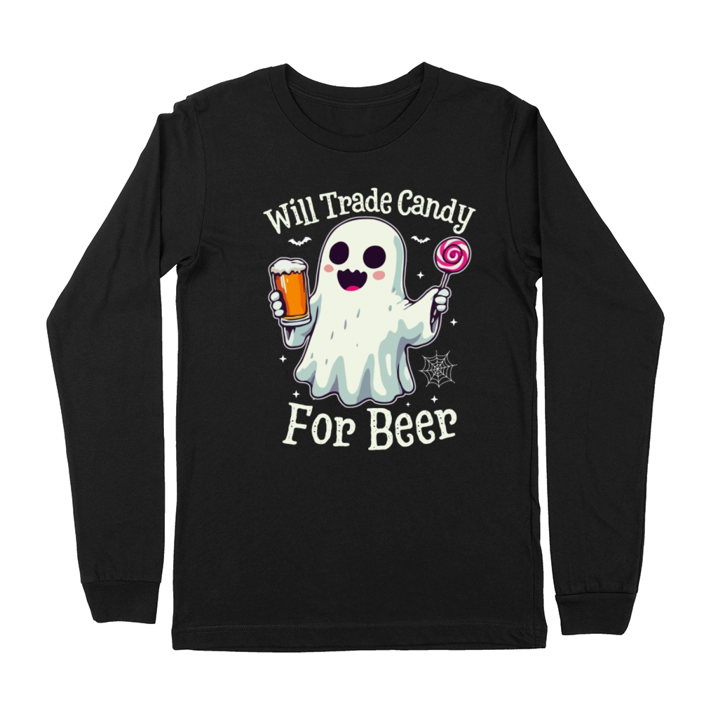 Will Trade Candy For Beer Funny Halloween Premium Long Sleeve