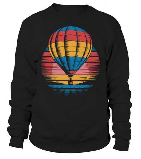 Hot Air Balloon Retro Sunset Vintage Adventure Sweatshirt Unisex