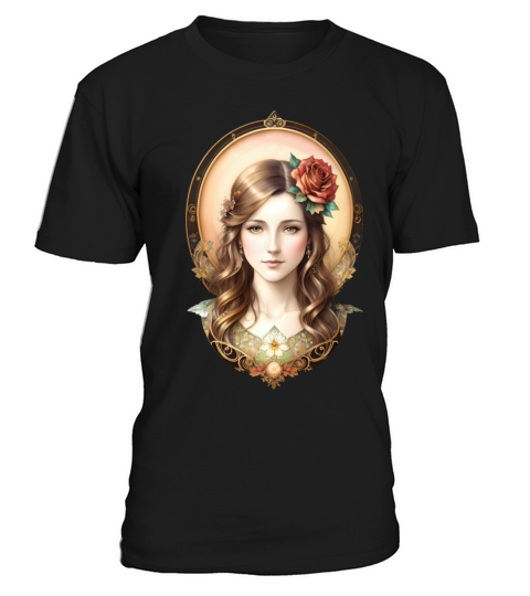 Art Nouveau Woman with Rose - Vintage Portrait T-Shirt Unisex