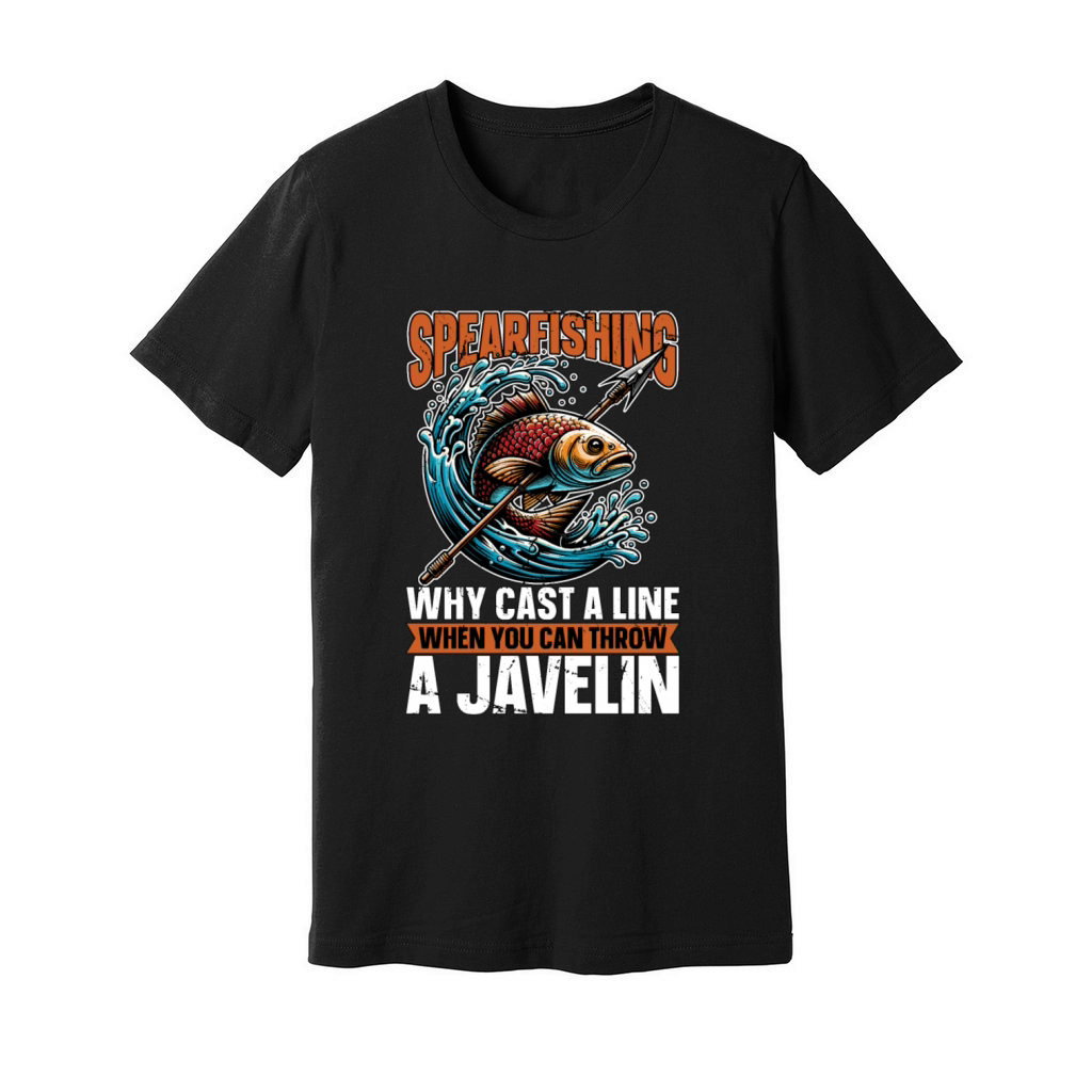 Spearfishing Why Cast A Line Fisherman Freedive Unisex Jersey Tee